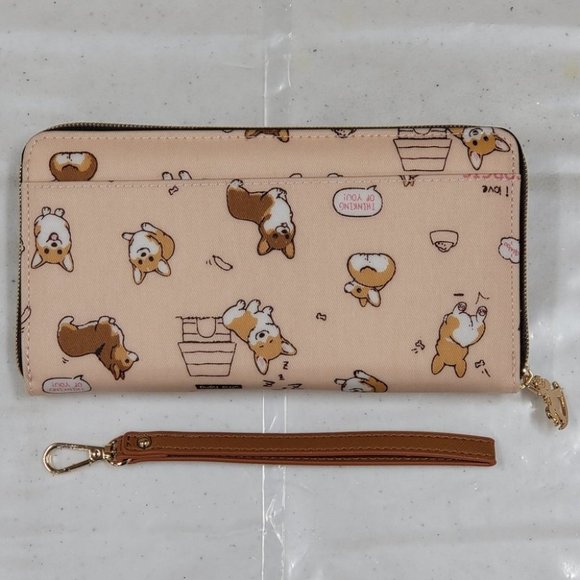 Waterproof Corgi Zipper Wristlet Long Wallet - Picture 8 of 14